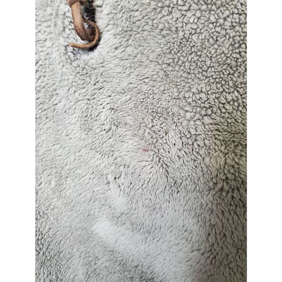 True Grit Made in USA Men's Quarter Zip Teddy Sherpa Pullover Light Grey Outdoor - Picture 9 of 11